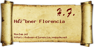 Hübner Florencia névjegykártya